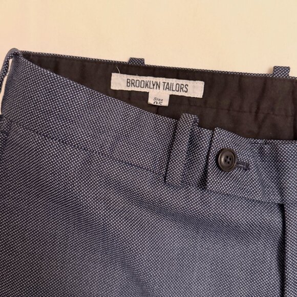 Brooklyn Tailors  BKT50 Tailored Trousers in Birdseye Weave - Steel Blue SZ 5 - Picture 4 of 5